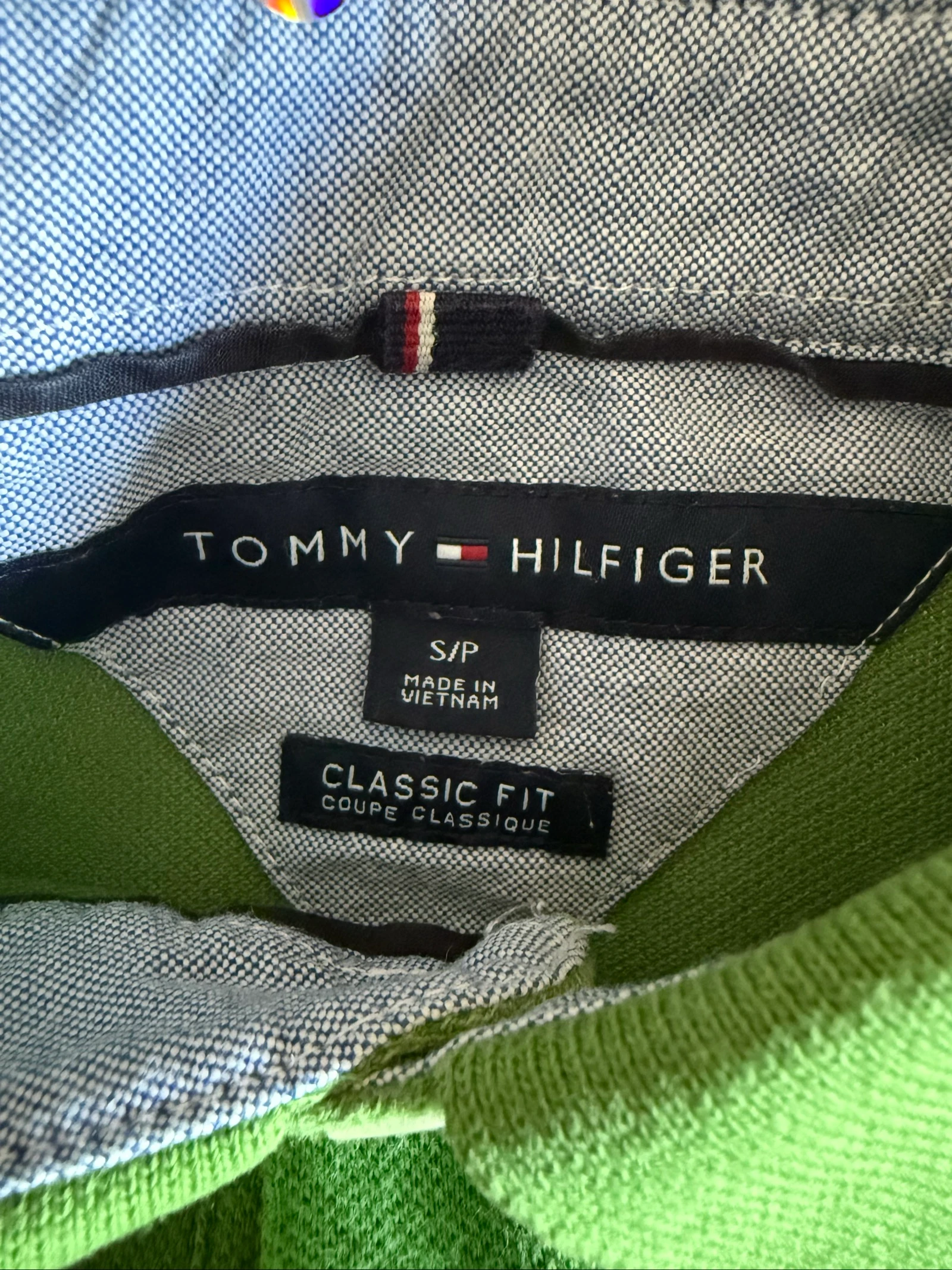 Men's Tommy Hilfiger S Classic Fit green polo – 100% cotton – photo 6